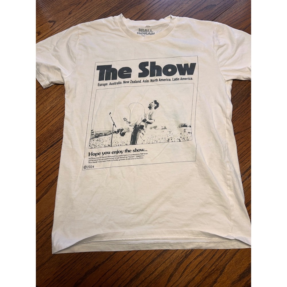 Niall Horan The Show Live On Tour 2024 Concert T-Shirt White Medium World Tour